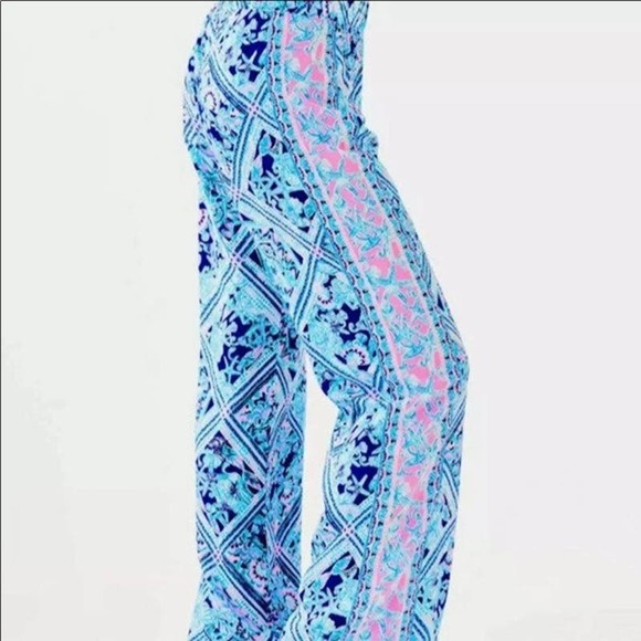 NWT Lilly Pulitzer Bal Harbour Zanzibar Mid-Rise Flowy Palazzo Pant Size XS - Picture 3 of 10